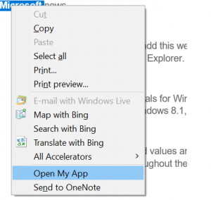 Add custom menu item to IE context menu